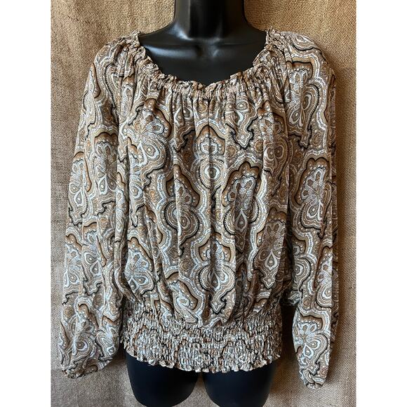 Michael Kors neutral tones silk blouse large - Picture 1 of 5